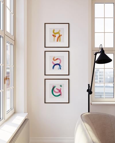 Walnut Square Frames 12x12 Matted to 8x8 (3 Count)