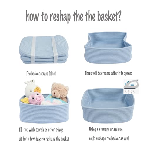 Small Woven Storage Baskets for Shelves (3 Count)