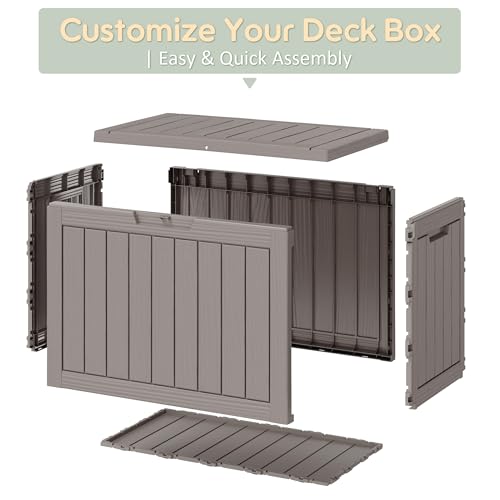 50 Gallon Outdoor Storage Box Waterproof Deck Box for Patio