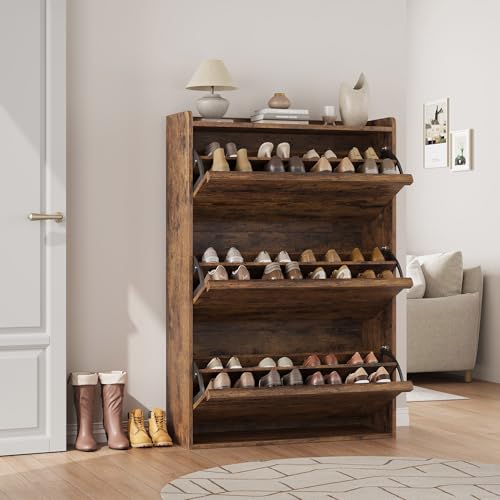 Shoe Cabinet with 3 Flip Drawers