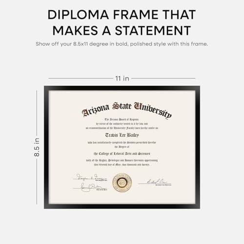 8.5x11 Black Diploma Frame (3 Count)