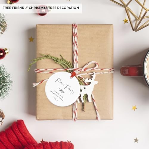 Personalized Adoption Round Ceramic Porcelain Christmas Tree Ornament Keepsake Collectible Gift