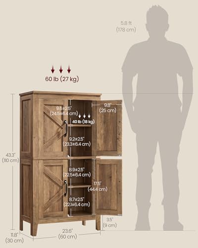 Farmhouse Storage Cabinet with 4 Barn Doors