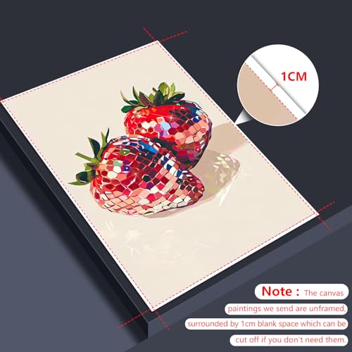 Funky Red Strawberry Disco Wall Art