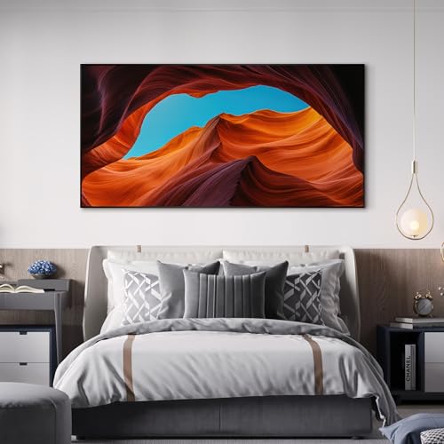 36"x72" Extra Large Framed Wall Art Antelope Canyon Rock Formation with Vibrant Colors for Home Living Room Bedroom Decor