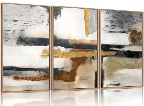 Modern Abstract Framed Canvas Wall Art Set
