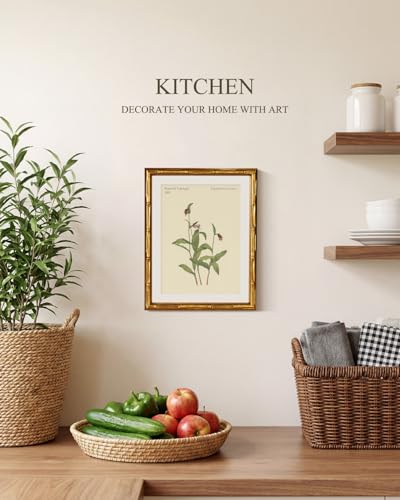 Gold Bamboo Framed Botanical Wall Art
