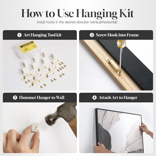 Extra Large Framed Blue Abstract Wall Art for Living Room