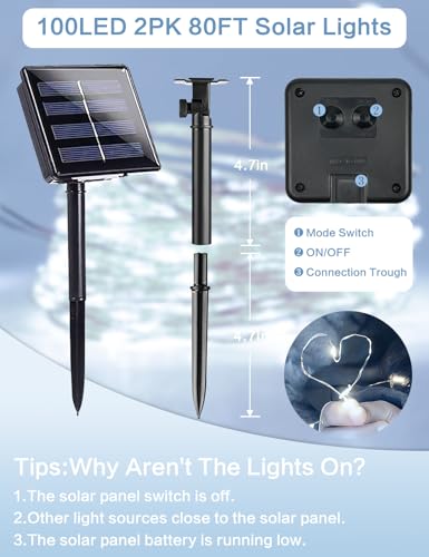 Solar String Lights Outdoor (80 Foot)