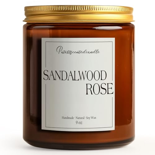 Sandalwood Rose Scented Candle for Home (14 Ounce)