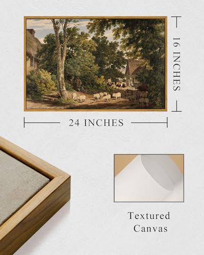 Framed Canvas Wall Art Vintage Decor