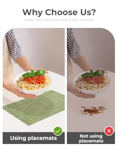 Bean Green Woven Placemats Set of 12 (12 Count)