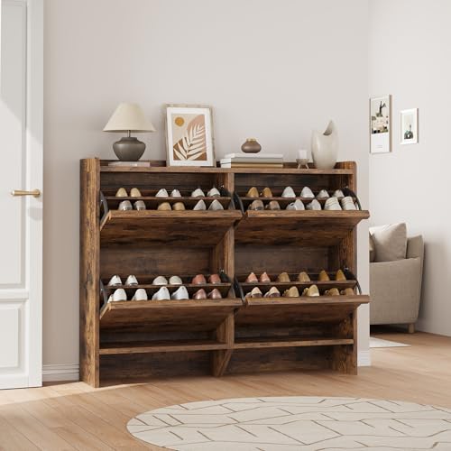 Shoe Cabinet with 4 Flip Drawers