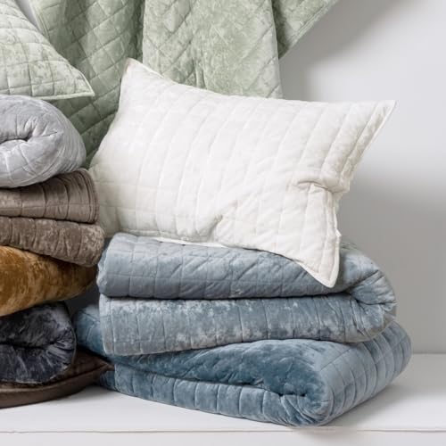 Channel Box Stitch Velvet Quilt Set