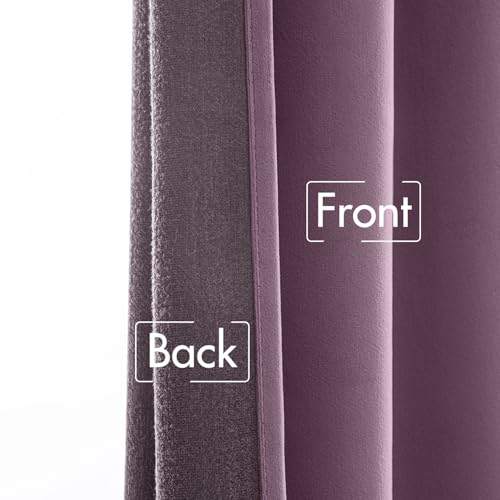 Lavender Velvet Pinch Pleat Blackout Curtains W52 X L96 Inches (2 Count)