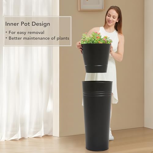 28'' Tall Galvanized Steel Planter Pot (2 Count)