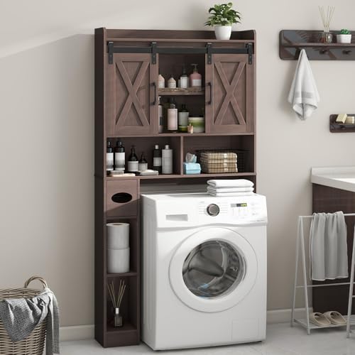 Over The Toilet Storage Cabinet with Sliding Doors