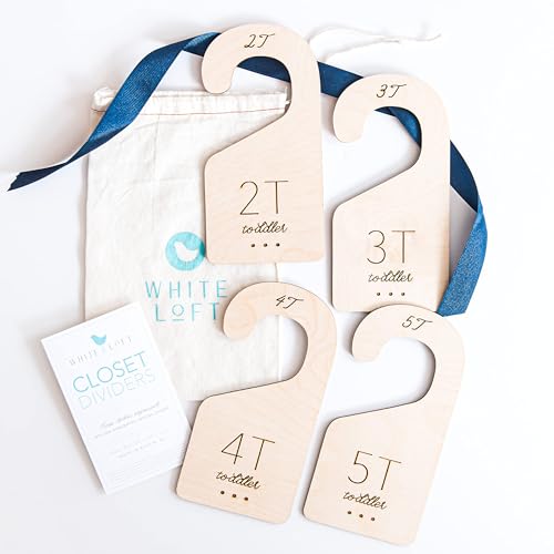 Loft Toddler Closet Dividers Durable Birch Kids Closet Organizer Timeless Etched Design for 2T (4 Count)