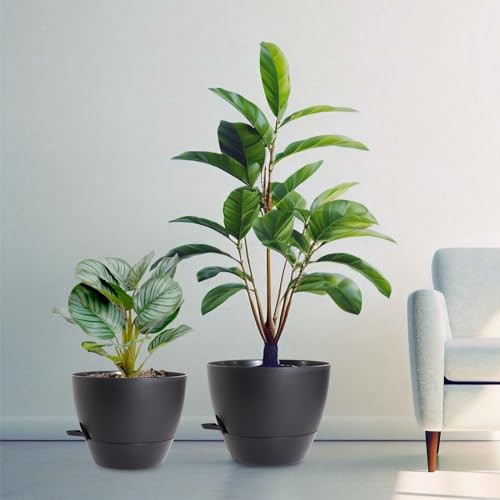 10/9/8 inch Self Watering Pots for Indoor Outdoor Plants, Set of 3 (3 Count)