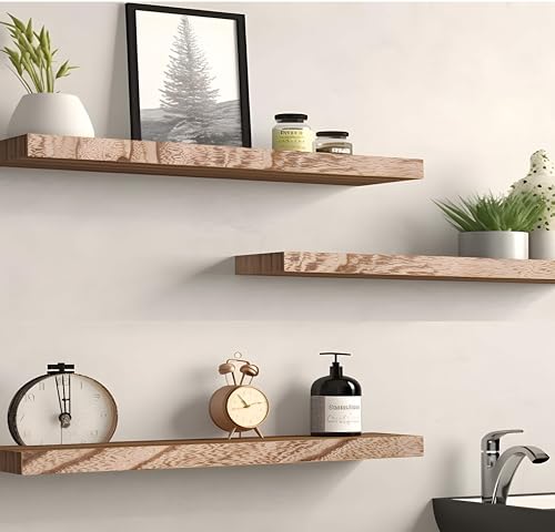 Wood Floating Shelves for Wall Decor (4 Count)