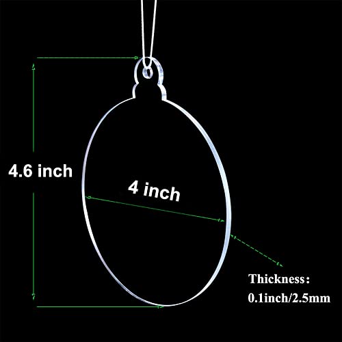 20Pcs 4 Inch Clear Acrylic Christmas Ornaments Blank 2025 Unfinished Round Acrylic Christmas Ornaments for DIY Craft Hanging Ornaments for Christmas Tree Decoration Xmas Day Home Party Decorations (20 Count)