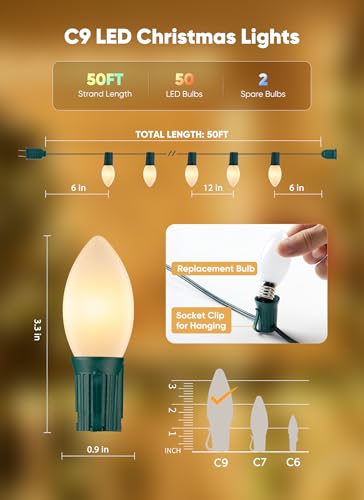 50Ft Christmas Lights Outdoor (50 Count)