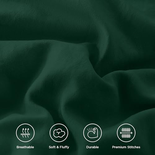 Dark Green Twin Size Ruffle Comforter Set