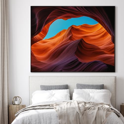 46"x60" Extra Large Framed Wall Art Antelope Canyon Rock Formation with Vibrant Colors for Home Living Room Bedroom Decor