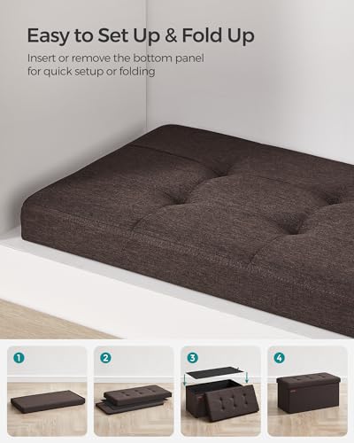 30 Inches Folding Storage Ottoman Bench