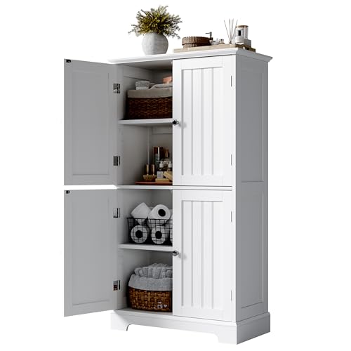 Bathroom Floor Cabinet with Adjustable Shelves