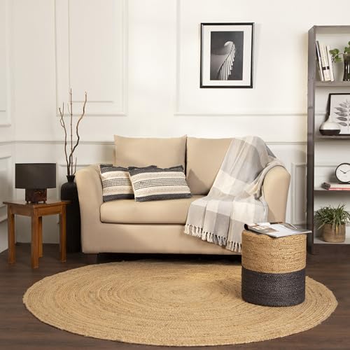 Jute Braided Pouf Ottoman