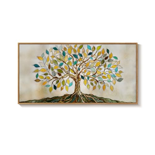 Large Framed Tree of Life Wall Art for Living Room