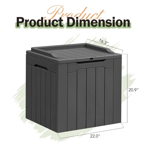 31 Gallon Resin Deck Box All Weather Outdoor Storage Boxes for Patio Furniture Set