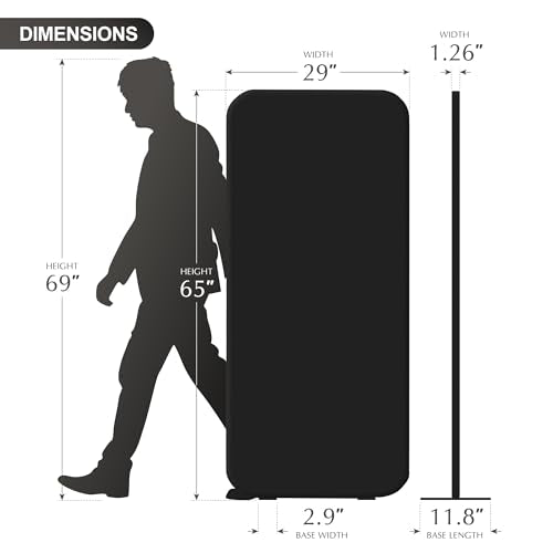 Freestanding Room Partition Divider Panel 29"x65" Midnight