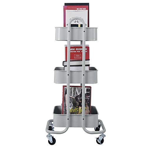 3 Tier Metal Mesh Utility Rolling Cart Storage Organization Cart with Wheels (3 Count)