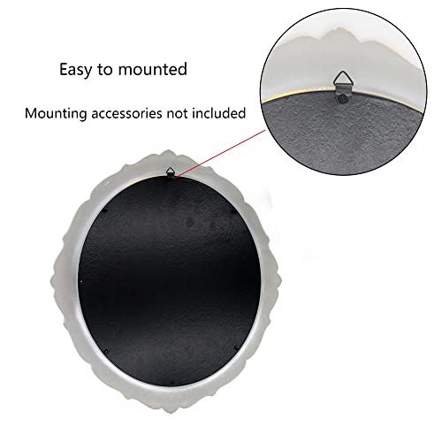 14.8 x 13.1 inch Oval Wall Mirror Vintage Style Wall Mounted