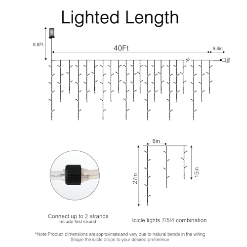 Icicle Lights Outdoor (40 Foot)