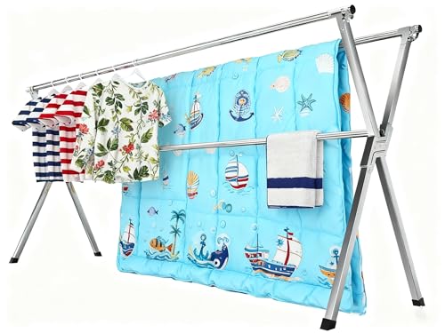 Drying Racks Clothing for Outdoor with 20 Windproof Hooks