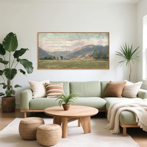 Numbers 6:24-26 May the Lord Bless You Framed Wall Art 40x20 Inch