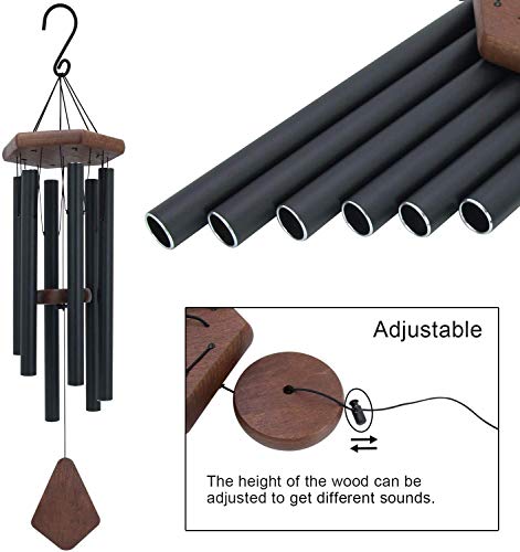 Wind Chimes for Outside 30 inch Black Aluminum Garden Patio Gift Decor Yard