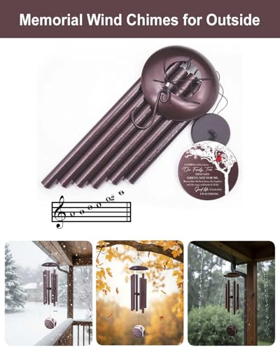 Personalized Cardinal Memorial Wind Chimes for Loss of Loved One Mom Dad