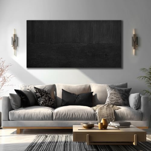 Minimalist Wall Decor for Living Room Large Abstract Wall Art Bedroom Black Painting Wall Art for Dining Room 29 x 58 Inch