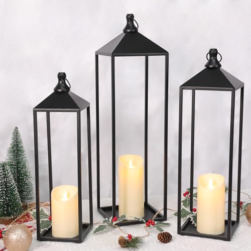22'' 19'' 17'' Lanterns Decorative Outdoor Indoor (3 Count)
