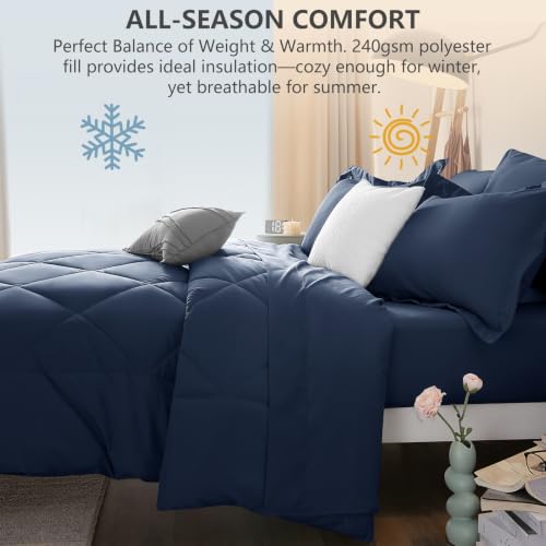 Twin XL Comforter Set 68"x88" Navy