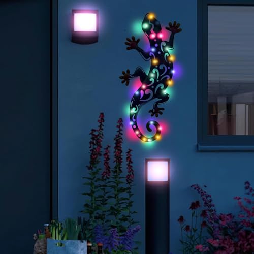 Solar LED Light Lizard Outside Wall Garden Decorations for Yard Pendant