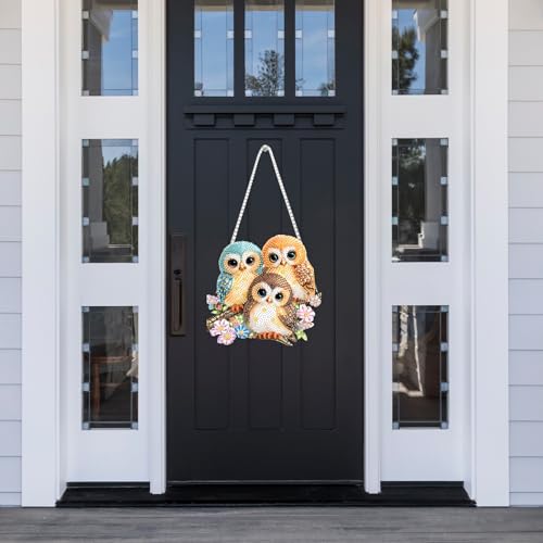 DIY 3 Cute Owls Diamond Painting Hanging Ornament