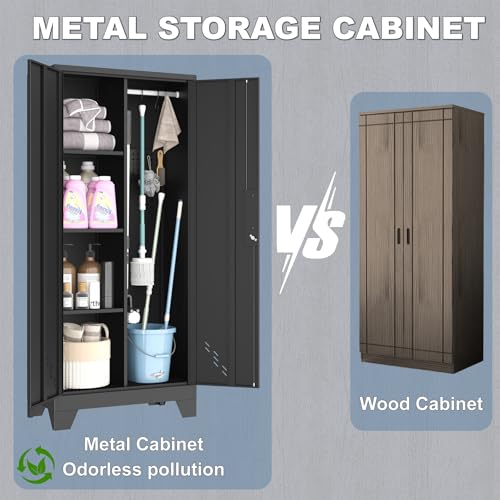 Metal Storage Cabinet with Locking Doors