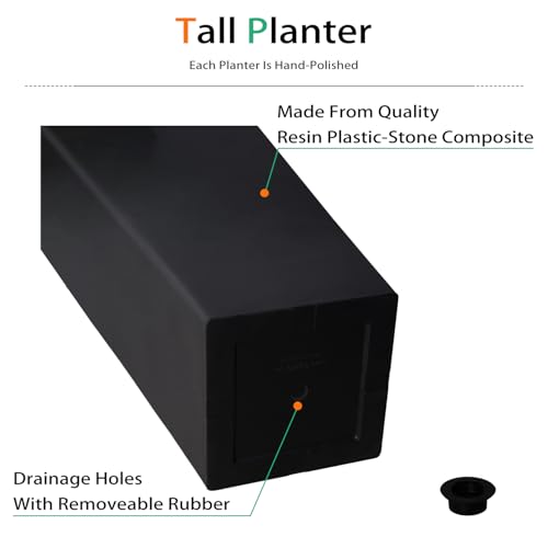 Tall Planters for Outdoor Plants (2 Count)