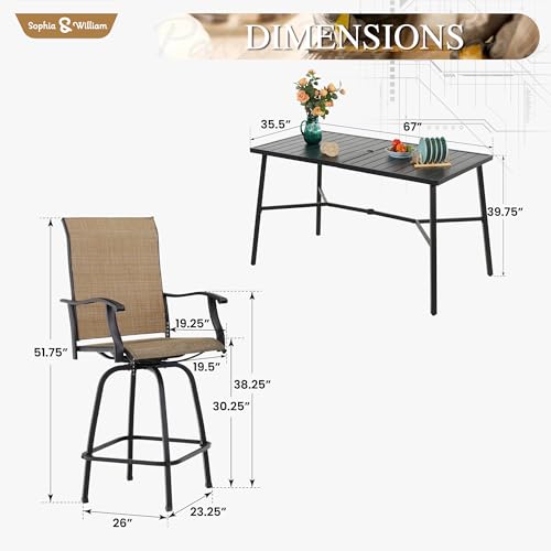 5 Piece Bar Height Outdoor Table and Chairs (5 Count)