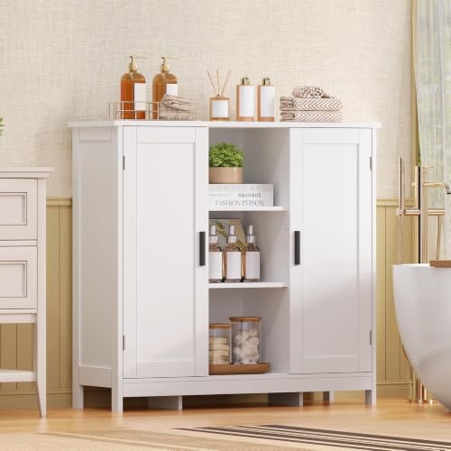 Storage Cabinet with 2 Doors and 4 Storage Shelves